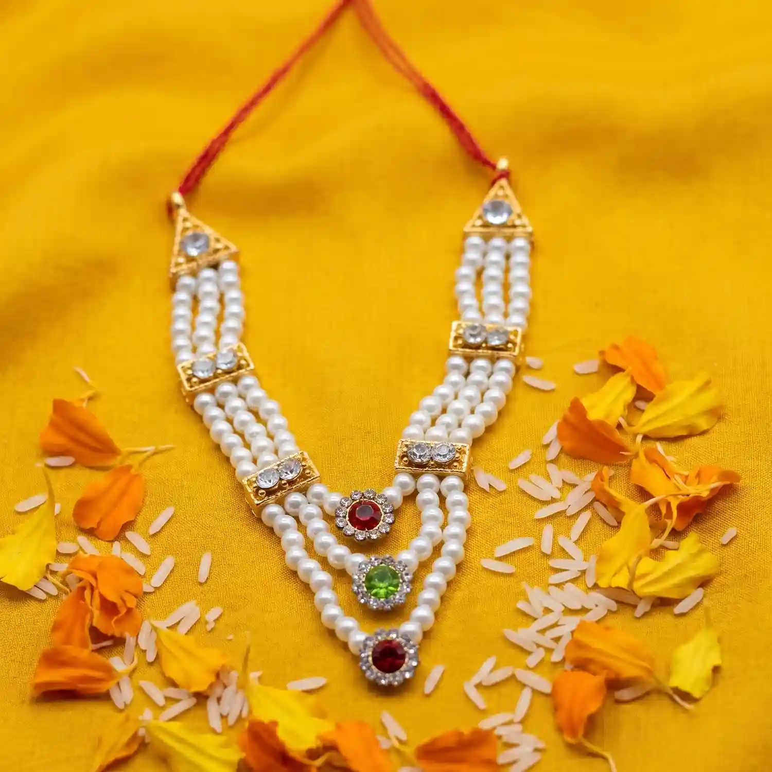 Moti Haar for Laddu Gopal | White Beaded Necklace | Safed Moti Mala